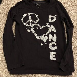 77kids by American Eagle Black Long Sleeve Peace Dance Tee - Size Medium